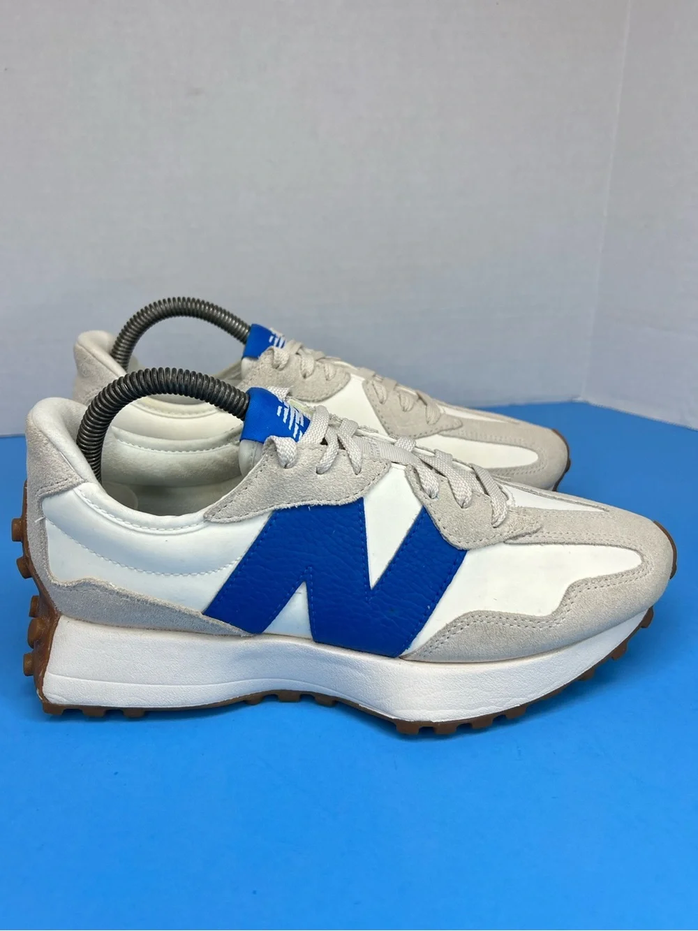 New Balance 327 Womens 7.5 Moonbeam/True Blue New without Box WS327GB TRIED ON.